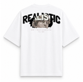 RAVYNN Oversized White T-Shirt – "Realistic / Don't Trust Everything You See" Sculpture Back Graphic