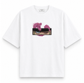 RAVYNN Oversized White T-Shirt – Roronoa Zoro Eyes & Purple Dragon Anime Graphic