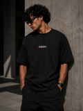 RAVYNN Oversized Black T-Shirt – Strikethrough "अहंकार" (Ahamkar) Hindi Graphic