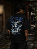 RAVYNN Oversized Black T-Shirt – "Confidence Is A State Of Mind" Japanese Crane Graphic