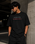RAVYNN Oversized Black T-Shirt – Hindi Quote "Na Samman Ka Moh" Graphic