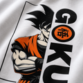 RAVYNN Oversized White T-Shirt – Son Goku Half Portrait & Kanji Anime Graphic